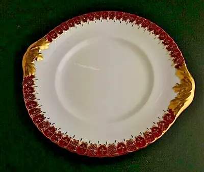 Buy Royal Crown Derby Heraldic Maroon Platter Plate Gold Red 1960s English 25cm Wide • 57.87£