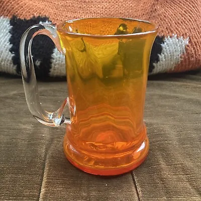 Buy Beautifully Made Orange And Clear Glass Tankard Whitefriars?  • 10£
