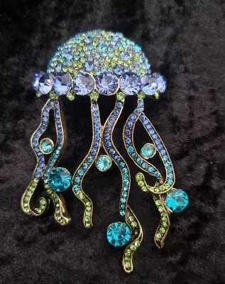 Buy Large Jellyfish Brooch Vintage Inspired Deco Style Blue Sea Jewellery Gift • 4.99£