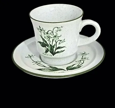 Buy Noritake Stoneware Cup & Saucer Mountain Flowers Pattern Green Trim Coffee Tea • 10.33£