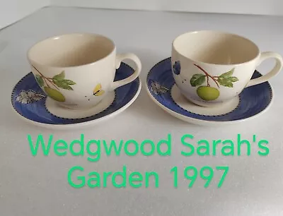 Buy Wedgwood Cup & Saucer X2 Sarah's Garden 1997 • 17£
