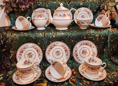 Buy Vintage Royal Grafton Fine Bone China  Malvern  Country Flowers Tea Set • 169.99£