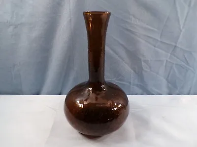 Buy Dark Amber Crackle Glass Bottle Shaped Vase - 9  Tall • 5.66£