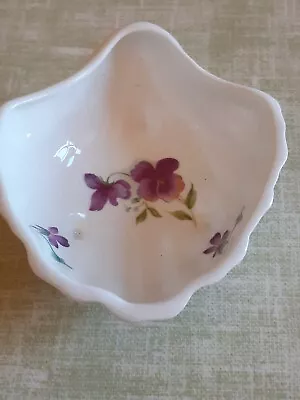Buy Staffordshire Jean Vert Bone China  Shell-shaped Trinket Dish Violet Pattern • 12£