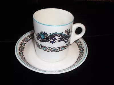 Buy Elegant Coffee Cup And Saucer Wedgwood Metallised China Blue Dragon Design • 18£