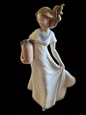 Buy Large Nao Lladro 29cm Lady Holding A Jug A/F ( Missing Bird. Glue On Top Of Jug) • 18£