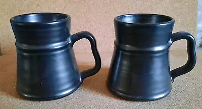 Buy Prinknash Pottery Black Lustre Set Of 2 Tankards / Mugs • 12£