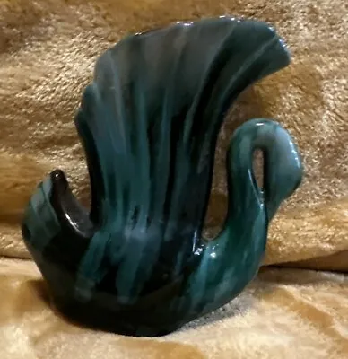 Buy Vintage Blue Mountain Pottery BMP Swan Vase Classic Glaze On Redware • 15.13£