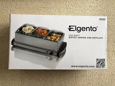 Buy Elgento 3 Pan Buffet Server And Set Of 3 Shimmer Ladles,Dual Function Hot Plate • 34.99£