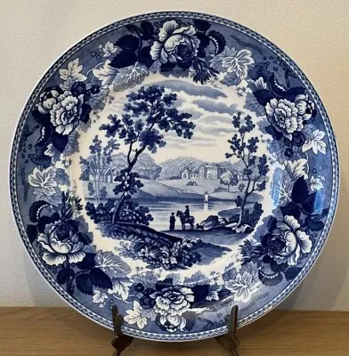 Buy Wedgwood Blue Landscape Plate Blue & White Queens Ware • 15£