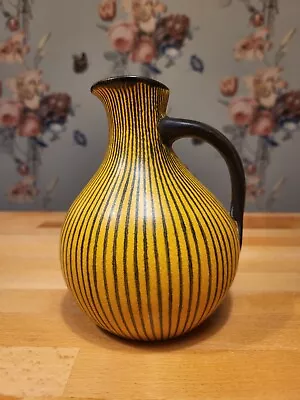 Buy Wilhelm Kagel Studio Ceramic Vase Zebra Strips 50s 60s Mid Century Design • 60.92£