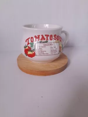 Buy Vintage Stoneware Soup Mug Tomato Soup Recipe Bowl With Handle • 4.75£