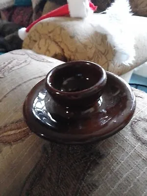 Buy Vintage Treacle Brown Glaze  Wetheriggs Studio Pottery Egg Cup With Saucer • 10£