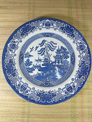 Buy Dinner Plate - Old Willow - Blue & White - English Ironstone Tableware 25cm Wide • 4.99£