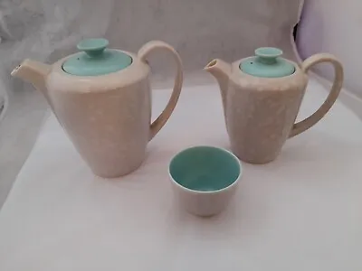 Buy Twintone Poole Pottery Ice Green And Seagull Coffee Pot & Tea Set  C57. 1950's • 28£