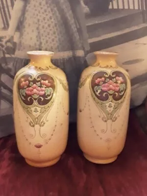 Buy Vintage Original Gorgeous Art Nouveau Pair Of Shelley Spill Vases ~No Damage ~ • 29.99£