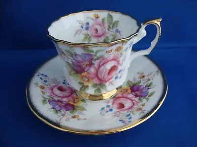 Buy Queen's Ware Fine Bone China Elizabethan Flowers Roses Floral Cup & Saucer • 17.50£