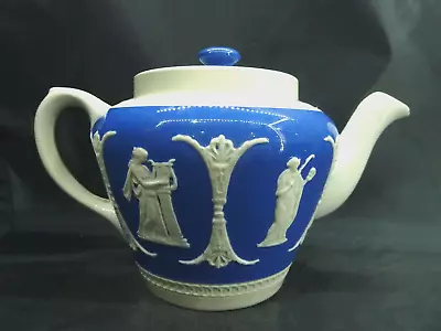 Buy Small Vintage Dudson Brothers Blue Jasperware Parian Ware Teapot • 18.99£