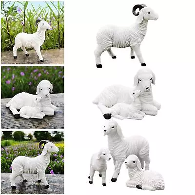 Buy Resin Goat Figurine Lamb Ornament Rustic Style Simulation Decor Mini Animal • 15.01£