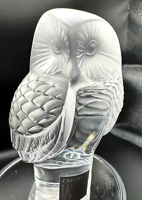 Buy Vintage Lalique Chouette Owl Crystal Glass Paperweight Figurine MINT! • 119.88£