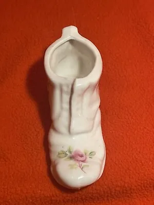 Buy ST. GEORGE Fine Bone China Small Boot - 8cm Toe To Back - Pink Rose Design • 4.99£