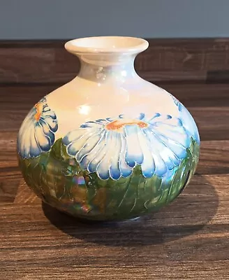 Buy Lise B Moorcroft @ Moorland Daisy Lustre Squat Vase 1998 Signed 193 Of 200 • 90£
