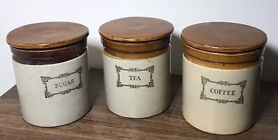 Buy Vintage Moira Pottery Tea Coffe Duggar Jars Set Stoneware • 19.99£