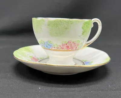 Buy ROYAL STANDARD FOOTED CUP & SAUCER Flowers  BONE CHINA ENGLAND FLOWERS - AS IS • 10.76£