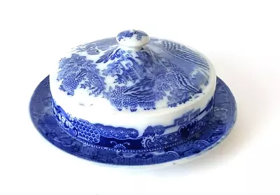 Buy MALING ~ Blue & White  BUTTER DISH C1930's   Two Temples  ?? • 9.99£