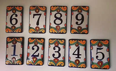 Buy  Talavera Mexican House Number  Pottery  Hand Made Folk Art • 8.99£
