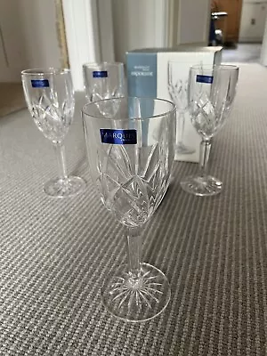 Buy 4 Waterford Marquis Brookside 7 7/8  Crystal Wine Glass 8 Ounce. BNIB • 59£