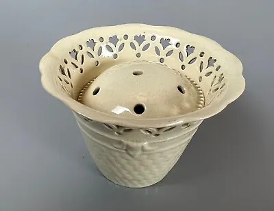 Buy A Rare Late 18thc Leeds Pottery Creamware Basketweave Reticulated Potpourri. • 225£