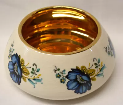 Buy Vintage Prinknash Pottery Gold Lustre Ware Floral Bowl 7-10cm Diameter X 5cm • 4.99£