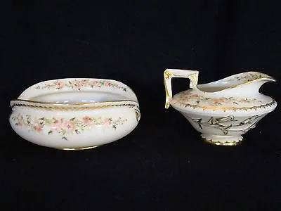 Buy Rare American Art China Works Belleek Porcelain Creamer & Sugar Bowl 1891-1895 • 332.48£