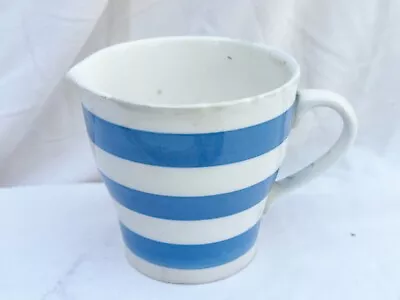 Buy Vintage Tg Green Style Blue And White Striped Ceramic Pottery Creamer • 24.99£