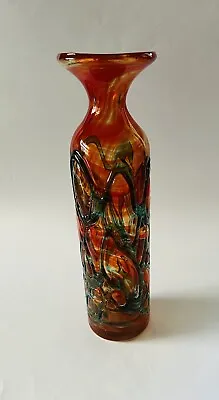 Buy Mdina Glass Orange Strapped Bottle Vase • 25£
