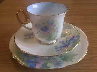 Buy C1932 SHELLEY England FORGET-ME-NOT Pattern #12346 Court Late Shape Cup & Saucer • 73.32£