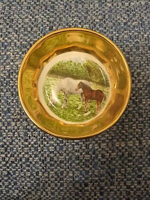 Buy Prinknash Pottery Trinket Dish Gold Lustre Ware Pin Dish Horse & Fowl  • 9£