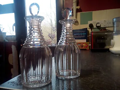 Buy Victorian Pair Of Cut Glass Spirit Decanters C1880 • 4.75£