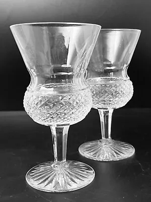Buy Edinburgh Crystal Thistle Plain Cut White Wine Glasses X2 • 40£