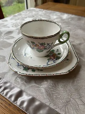 Buy Shelley ‘Idalium’ Trio Of Cup, Saucer And Squared Side Plate - Bone China • 5£