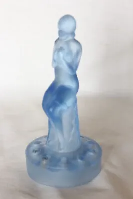 Buy Art Deco Frosted Blue Glass Seated Lady By Sowerby • 14.99£