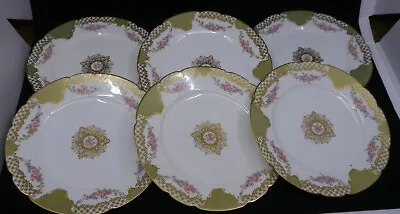 Buy 6 Antique Gda French Limoges Porcelain Dessert, Luncheon Plates, Multiples • 57.90£