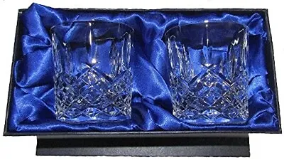 Buy Hand Cut Crystal Whisky Glasses X 2 With Presentation Box FREE DELIVERY UK • 17.85£