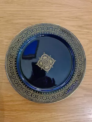 Buy Antique Sarreguemines Utzchneider Colbalt & Gold Dessert Plate C. 1889-1892 • 40£