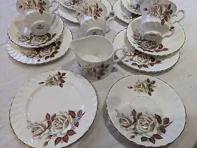 Buy Queen Anne Fine Bone China Tea Set In Autumn Rose Design • 30£