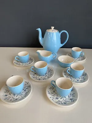 Buy ALFRED MEAKIN Vintage Retro,Rare , 50s, Coffee Set , BLUE FLOWERS , VG Condition • 12£