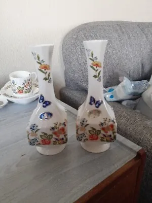 Buy Vintage Set Of 2 Aynsley Vases 2 X Cottage Garden  • 8£
