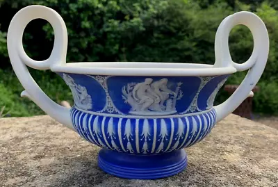 Buy Superb Rare C.1830 Wedgwood Blue Jasper Ware Early 19th Century Crater Vase Bowl • 200£