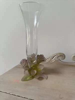 Buy Daum Rose Pate De Verre Glass Vase • 355.21£